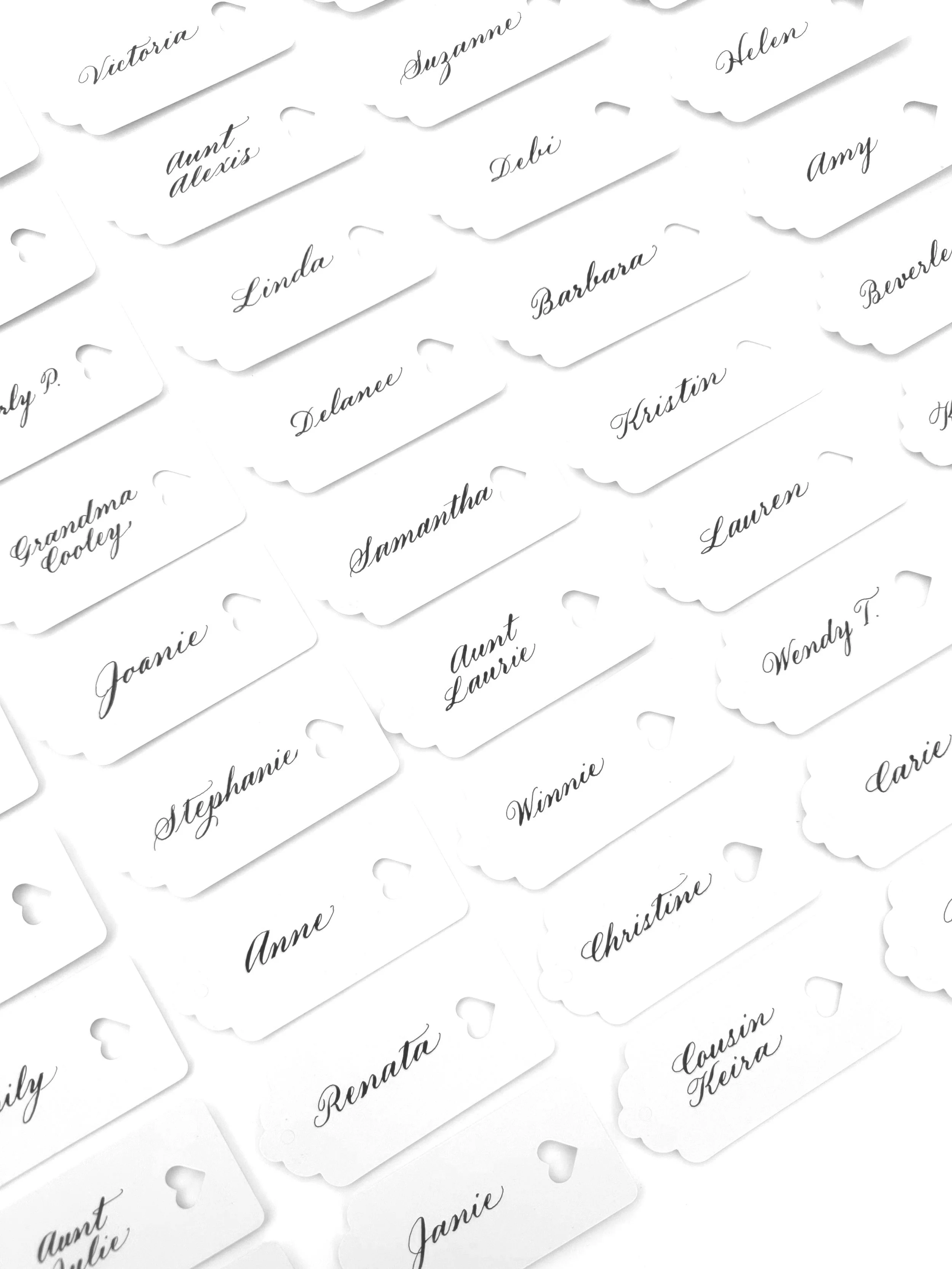 Los Angeles place card calligraphy