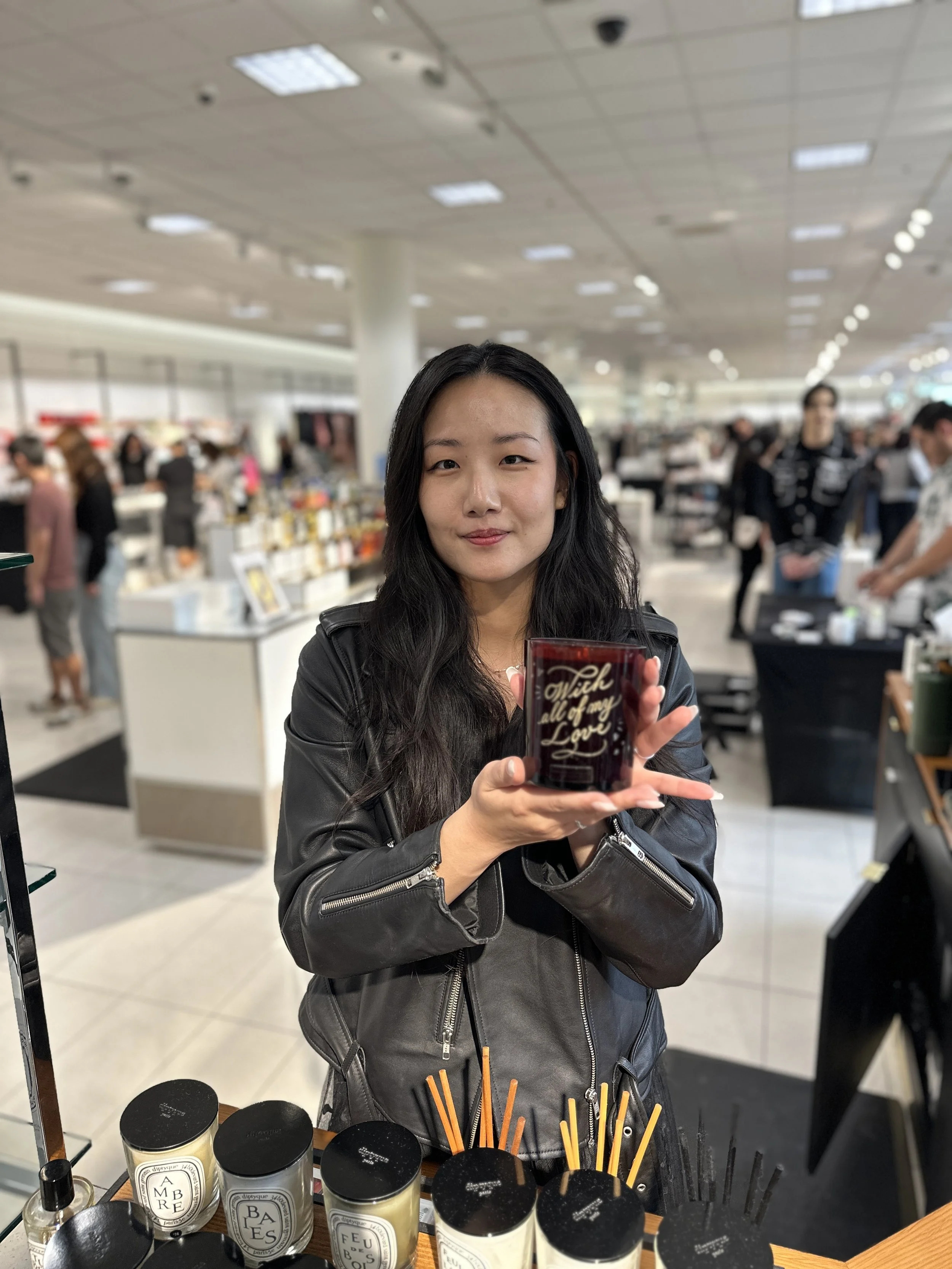 Diptyque Calligraphy Engraving Artist Santa Anita Mall