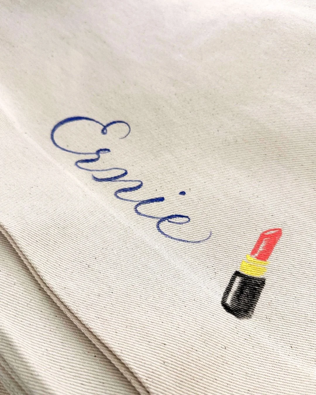 Tote bag calligraphy customization for Korean beauty influencer event in Hollywood, California