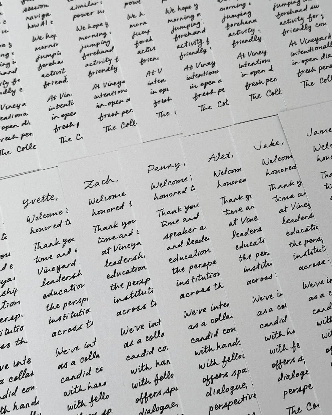 VIP Notecards handwritten by LA calligrapher Hannah Choi