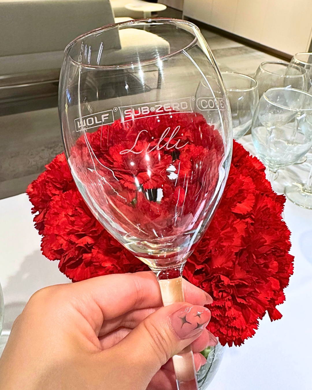 On-site wine glass engraving for corporate celebration