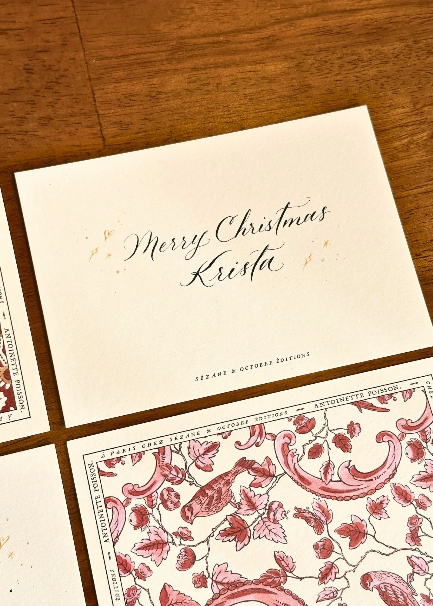 On-site calligraphy for luxury boutique holiday event activation in Brentwood