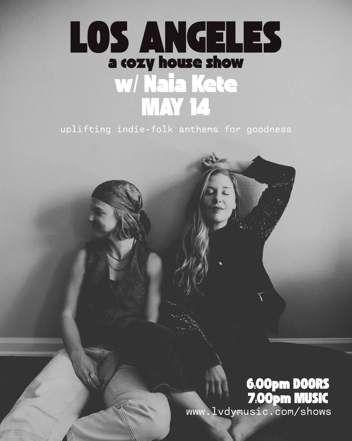 LA! It&rsquo;s been a hot minute but we&rsquo;re hereeeeee! Playing a cozy house show with our girl @naiakete tomorrow (Thursday) in Eagle Rock. The house is DOPE and we would love to see you 🫶🏼 bonus you&rsquo;ll be in bed by 10 - JUST SAYIN!