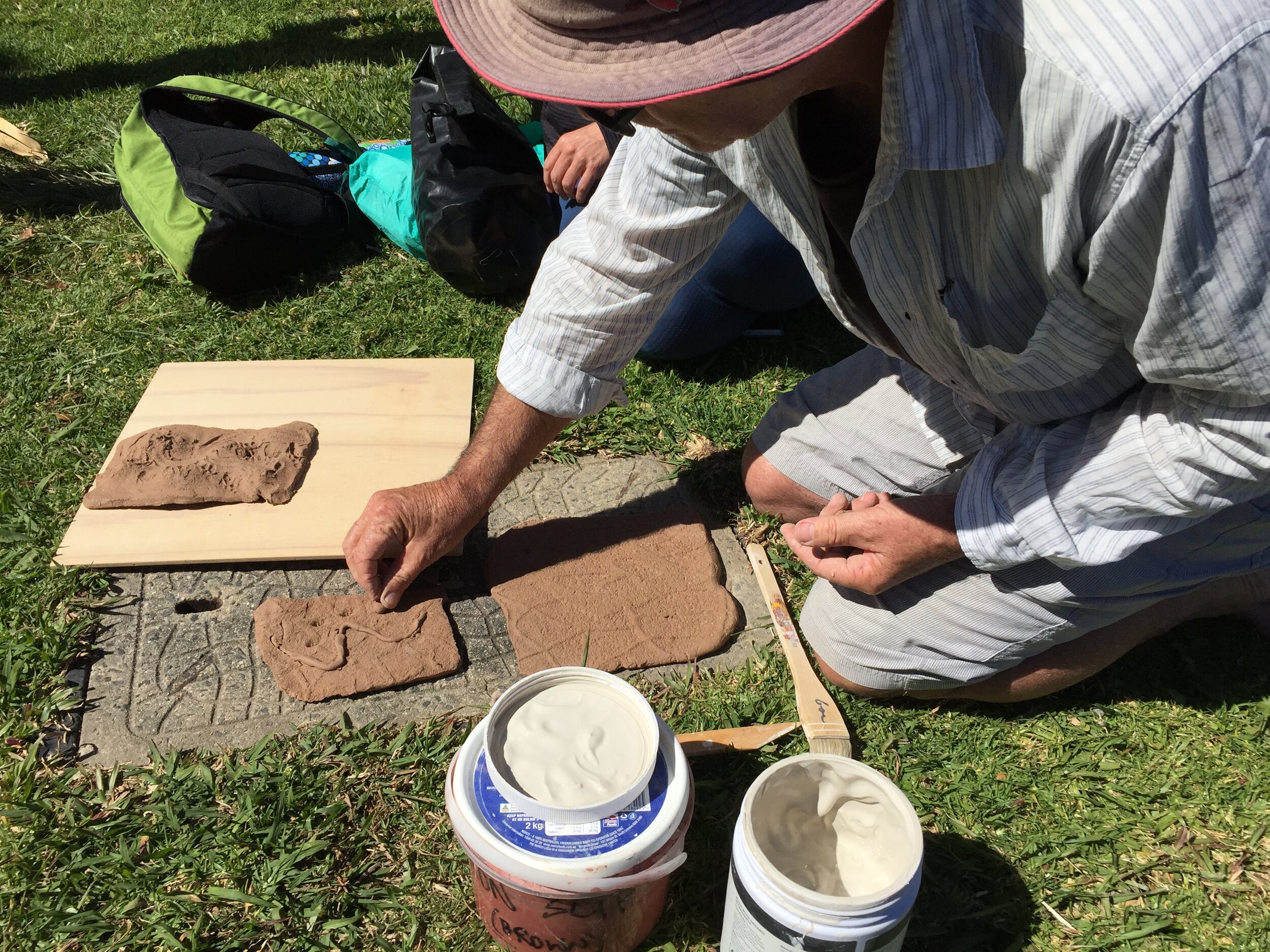  Frottage clay making for all White Bluff participants under the direction of our ceramicist Phil Greed 