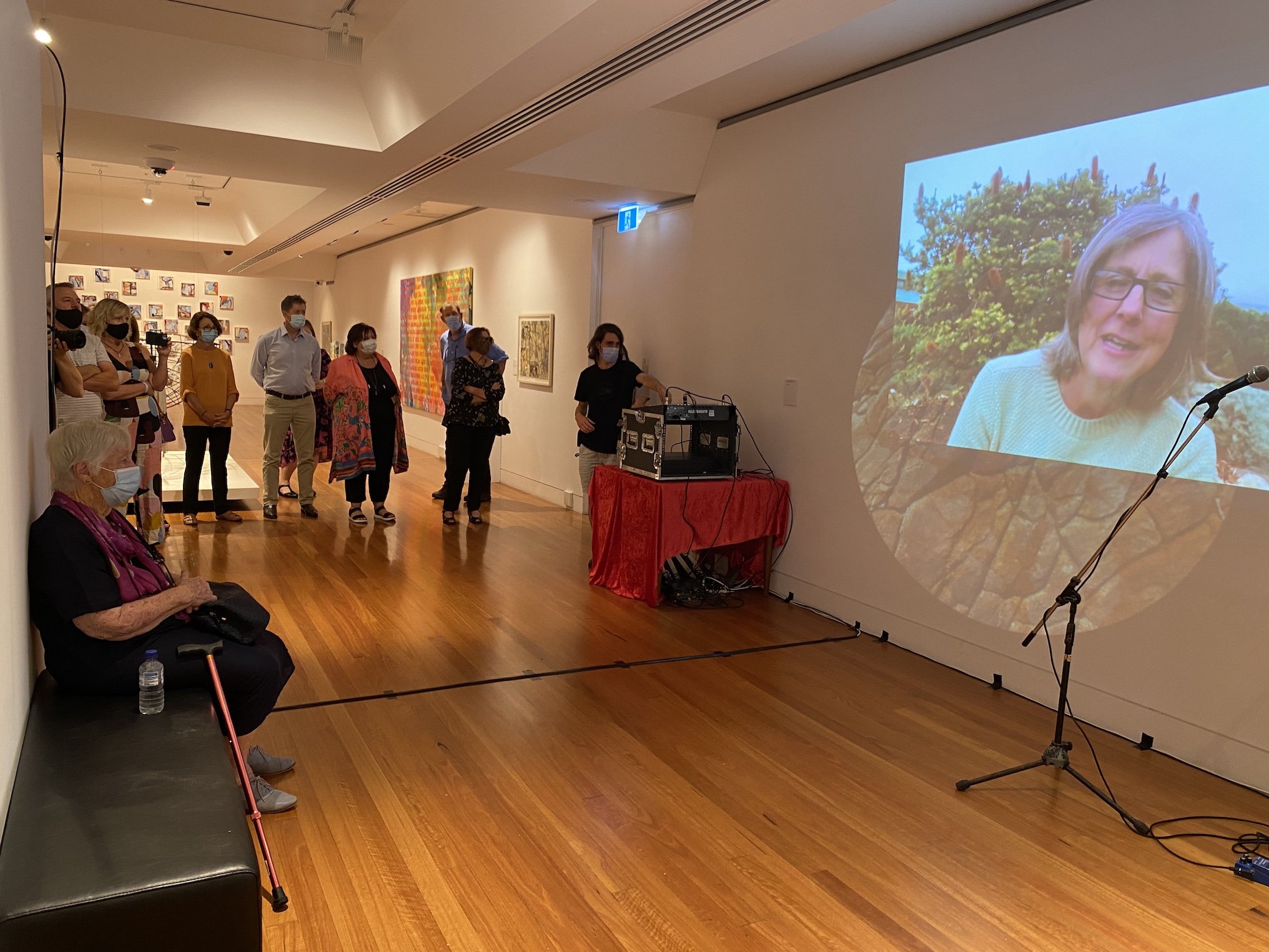  Opening night of the final exhibition of works. At Coffs Harbour Regional Gallery. Pre-recording of poetry reading by Chris Armstrong. 