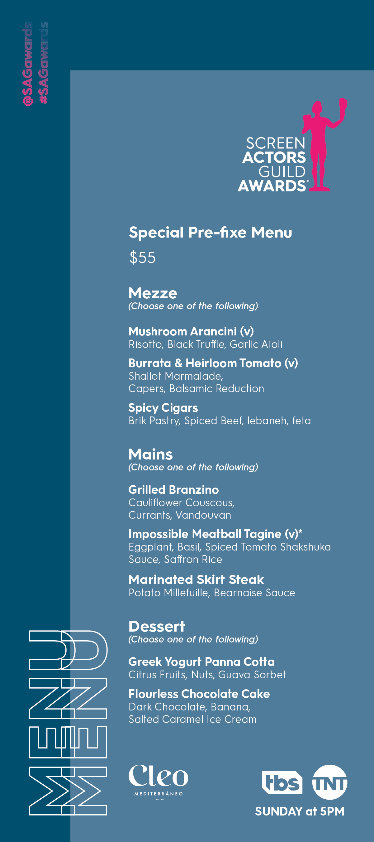 Dinner Menu: Front