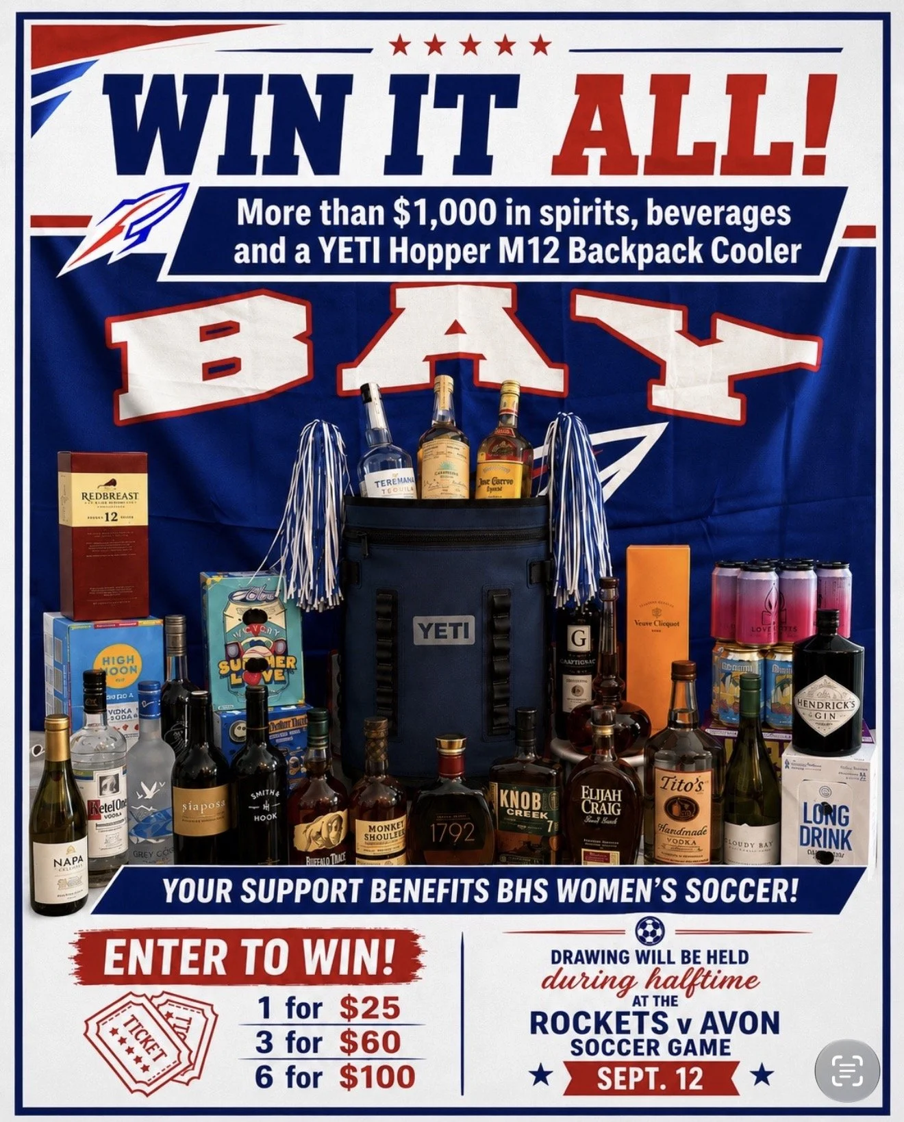 GIRLS SOCCER BOOZE BASKET RAFFLE