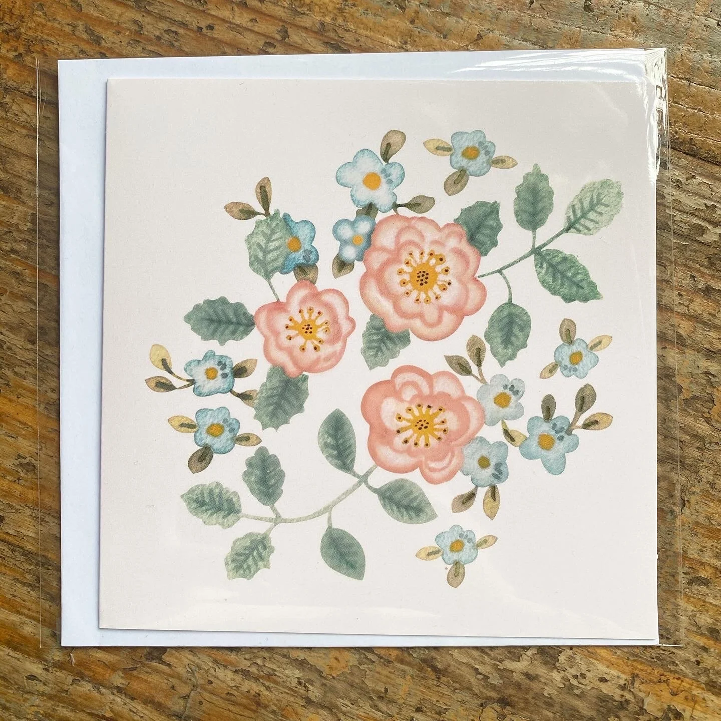 Message Card - Three Pink Floral