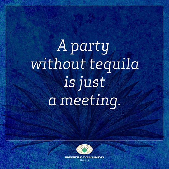 A party without Tequila is just a meeting... Now let's get this party started!!!⠀
⠀
Una fiesta sin tequila es solo una reuni&oacute;n&hellip; &iexcl;Que empiece la fiesta!⠀
⠀
#perfectomundotequila #besttequila  #lavidaperfecta #tequila #tequilatequil