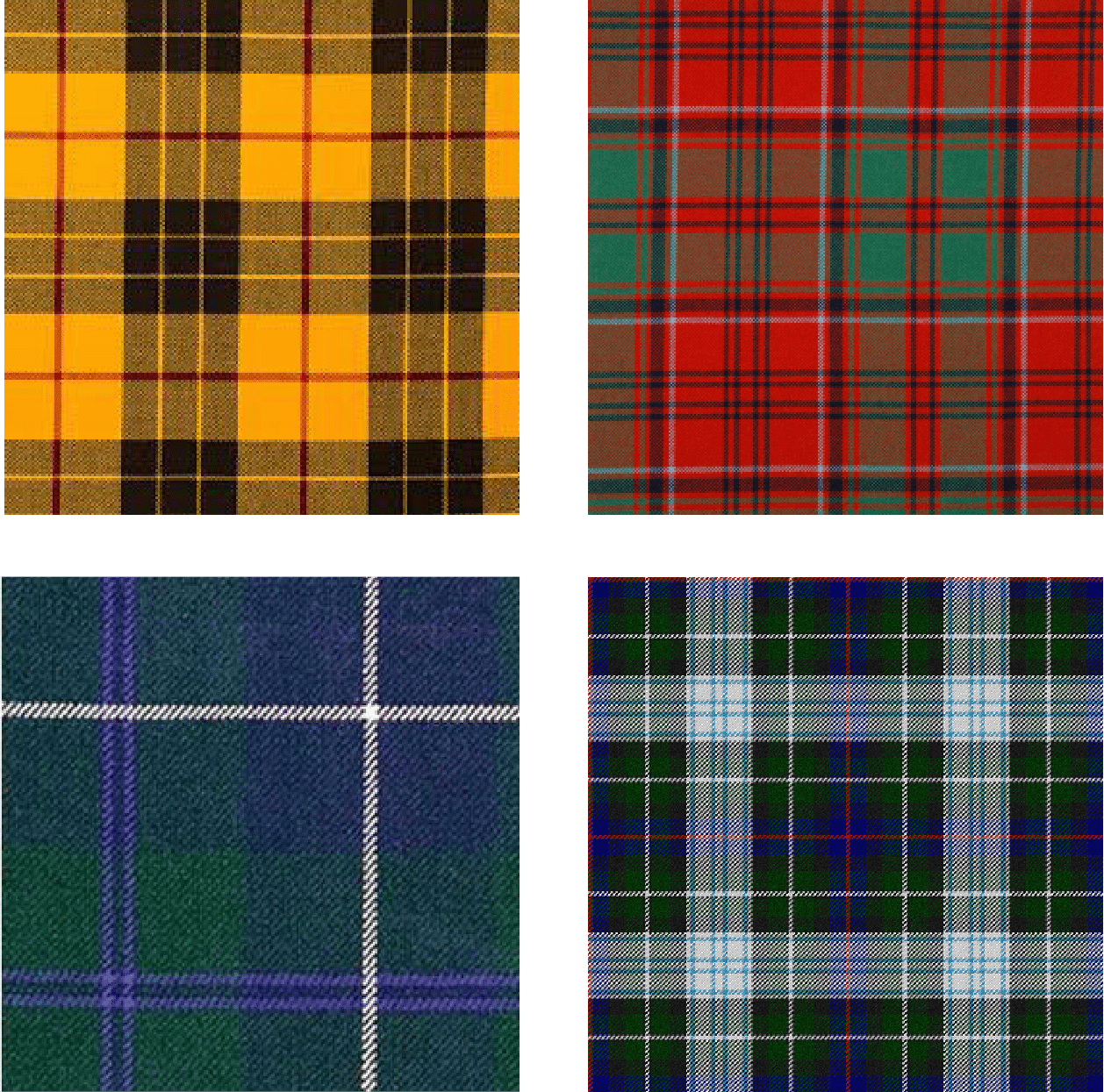 Here are some different clan tartans…