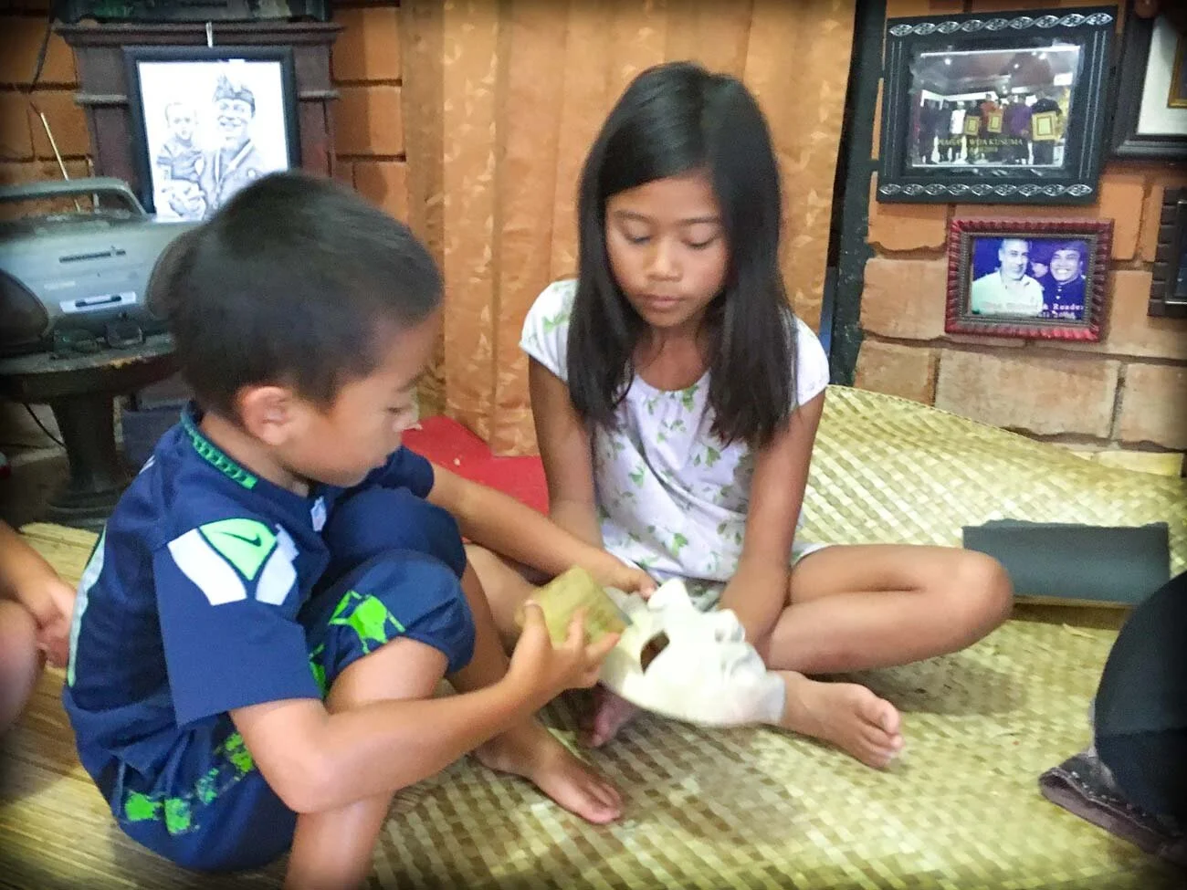 Carving masks in Bali