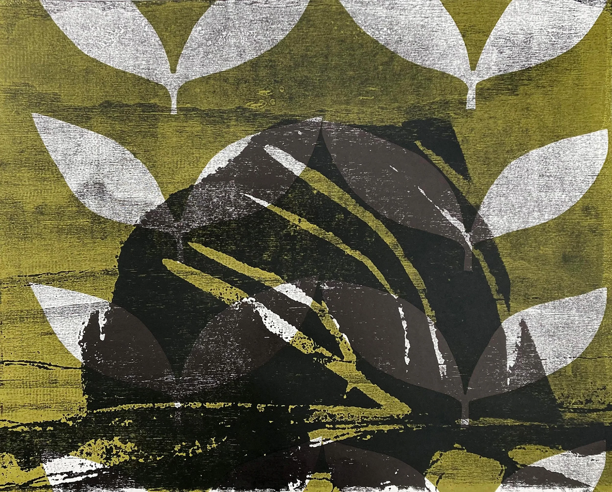 ZAYTOUN  wood-cut, screen print  2025  60cm x 75cm