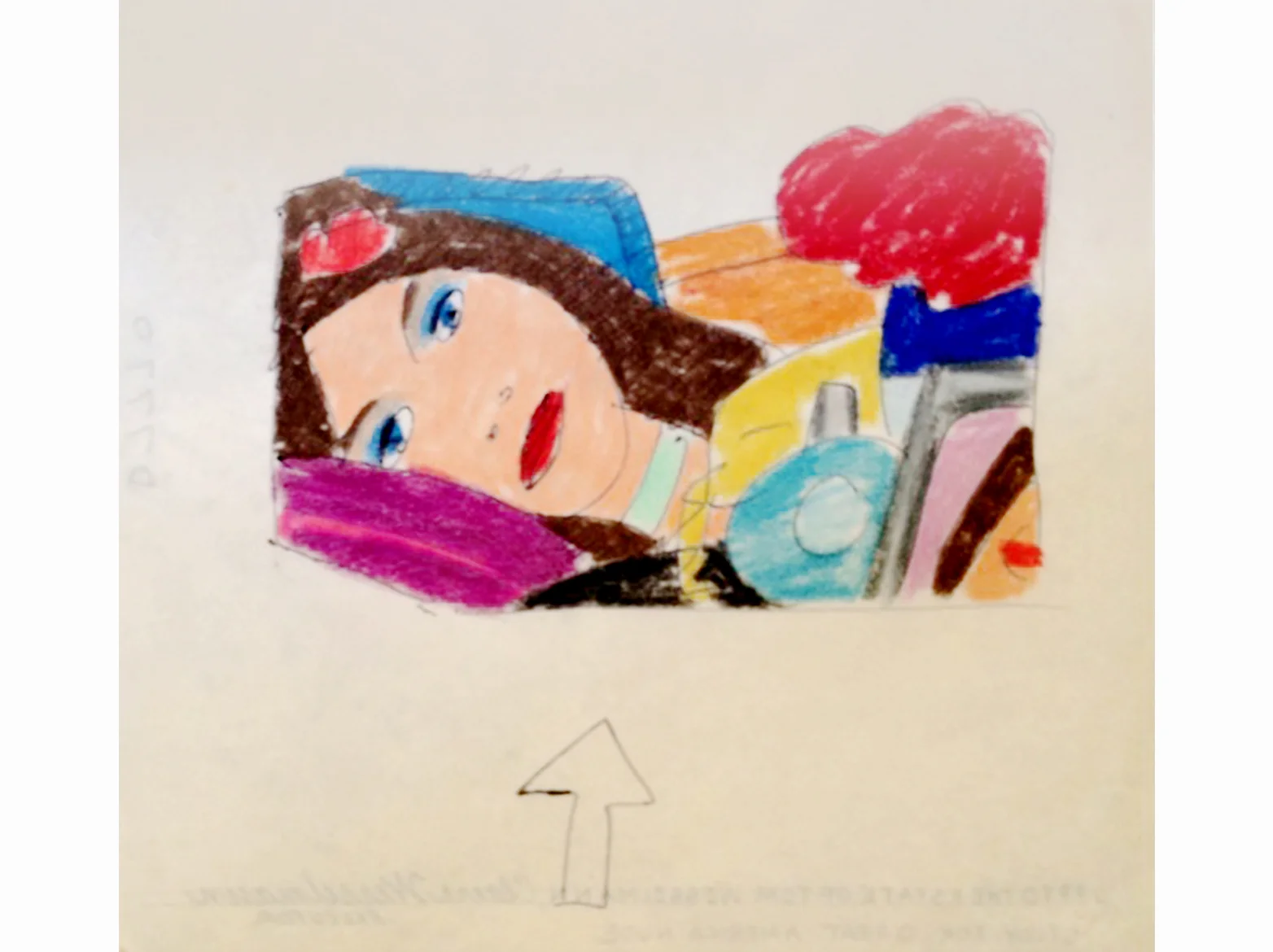 Study for Great American Nude 1977 | ink and colored pencil on 100% rag tracing paper | 14 x 12,7 cm.