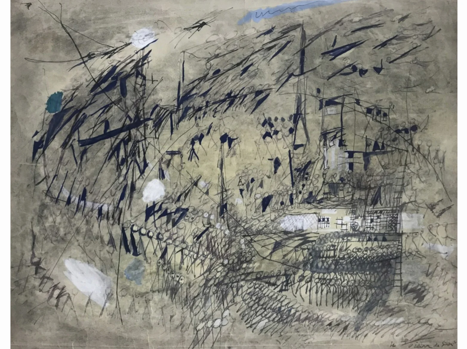 Le Vent 1950 | gouache y lápiz sobre papel | 54,4 x 43,2 cm.