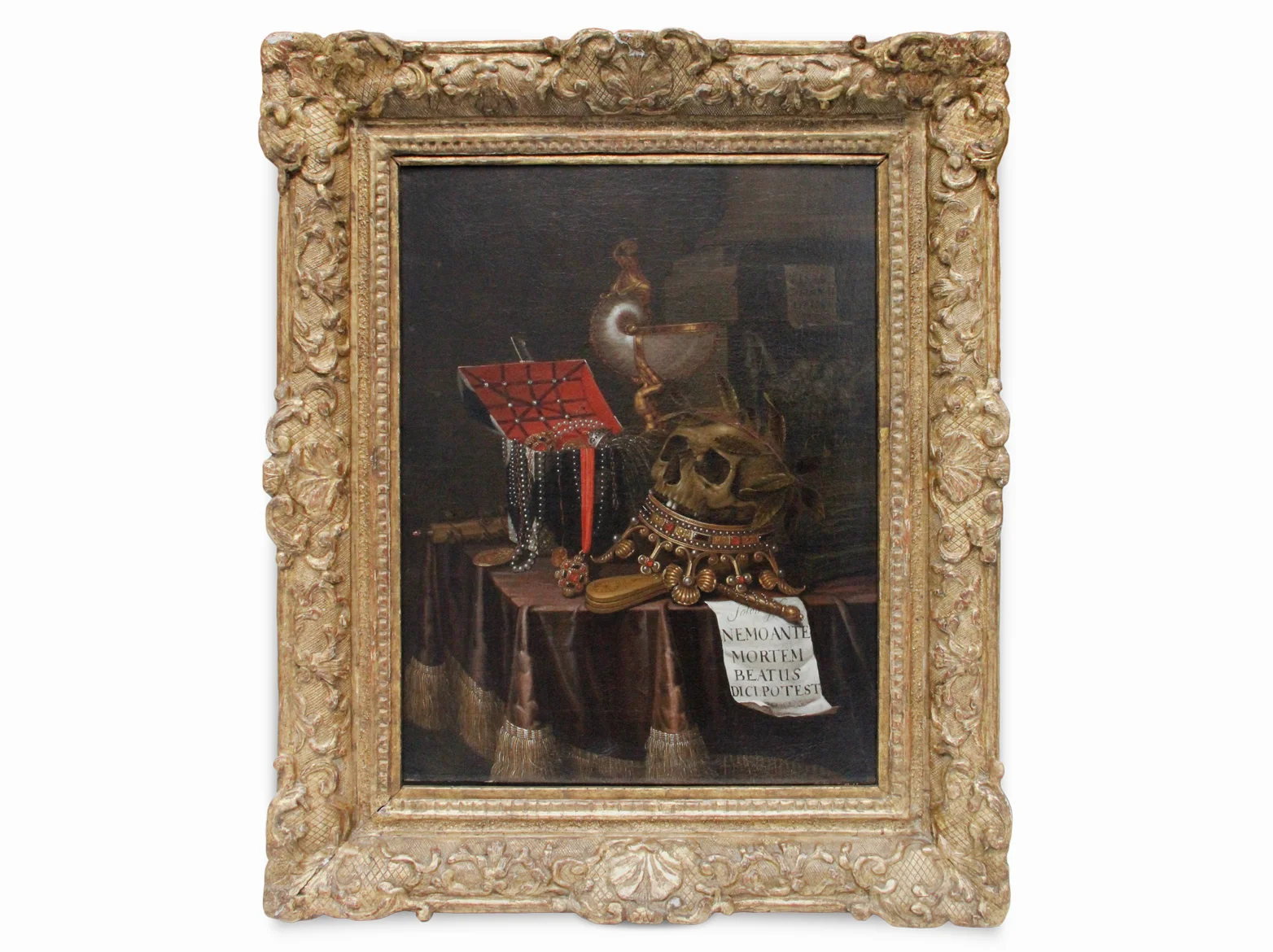 Evert Collier Vanitas Still Life with a Crowned Skull | 1689 | oil on canvas | 47 x 36,3 cm.