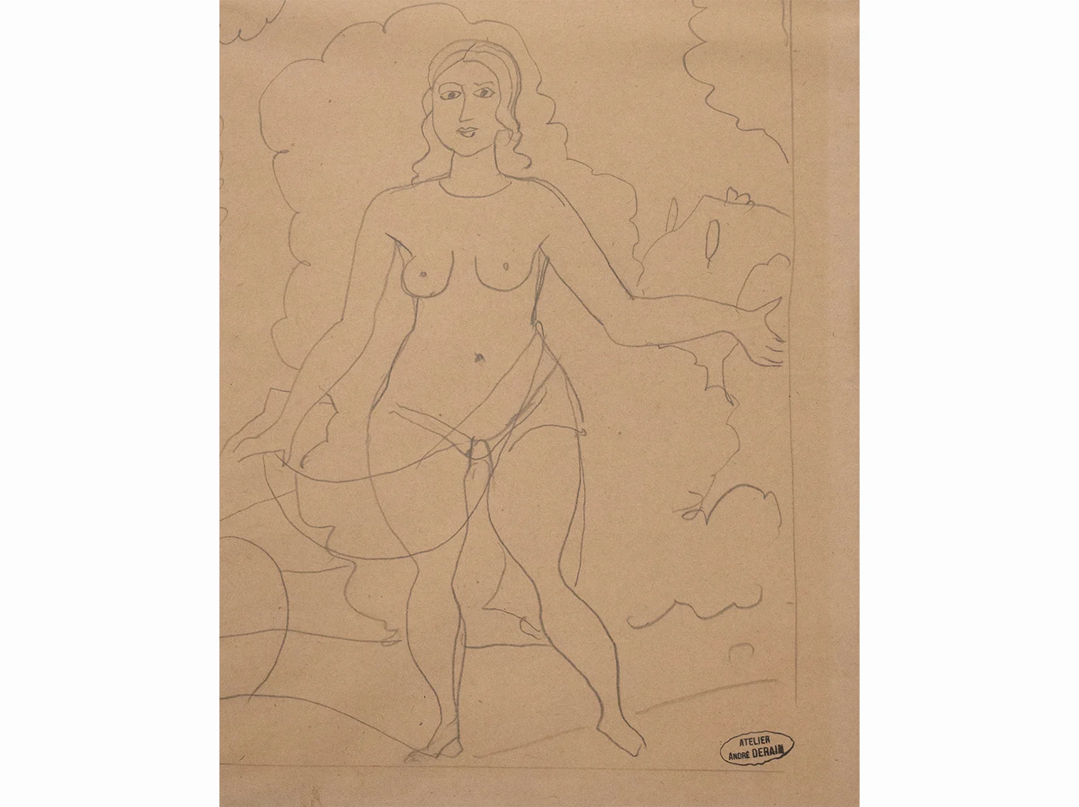 André Derain Nu Debout | c. 1907 | lead mine on paper | 25 x 20 cm.