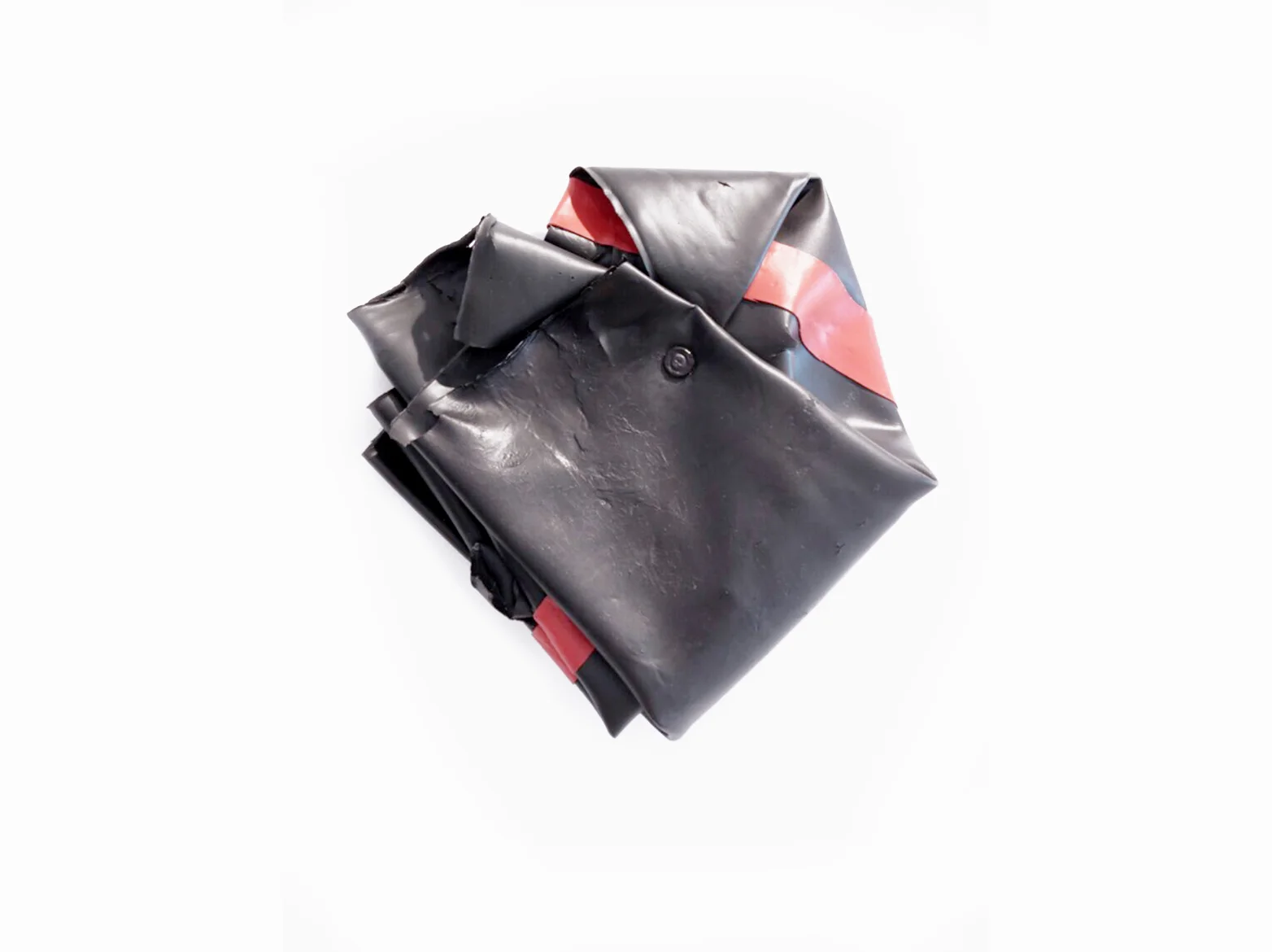 Untitled (Black-Red) | 2015 | acrílico, tornillo, y arandela de goma sobre madera | 38 x 10,16 x 38 cm.