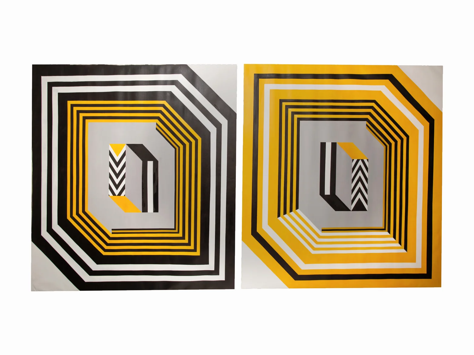 Untitled | 2016 | díptico | pintura electroestática y resina sobre lienzo | 150 x 150 cm. cada pieza