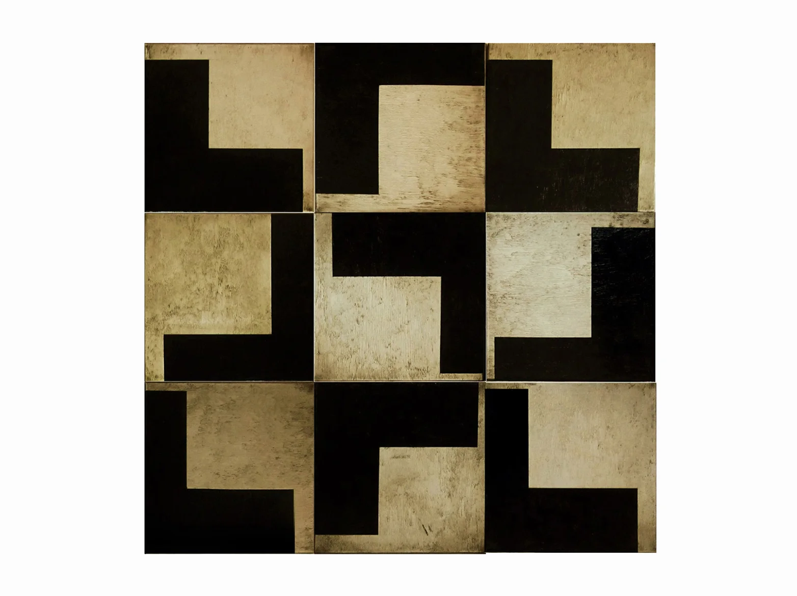 Tilting with windmills | 2014 | políptico de 9 piezas acrílico sobre lienzo | 150 x 150 cm.