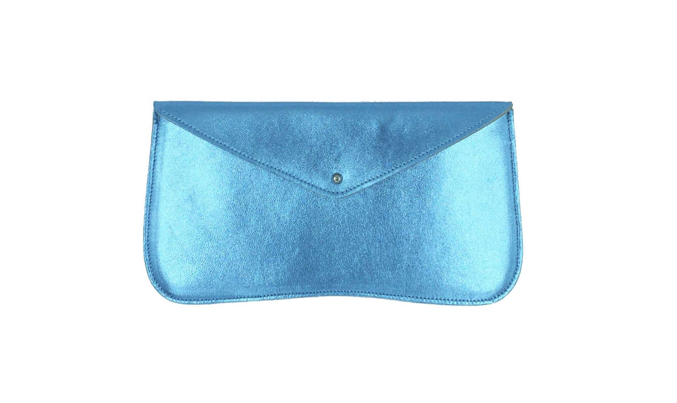 GAYLE WALLET IN METALLIC BLUE Beautiful and practical, this wallet is perfect for a special occasion or a night out. It's designed to hold credit cards, money, lip gloss and keys. £34