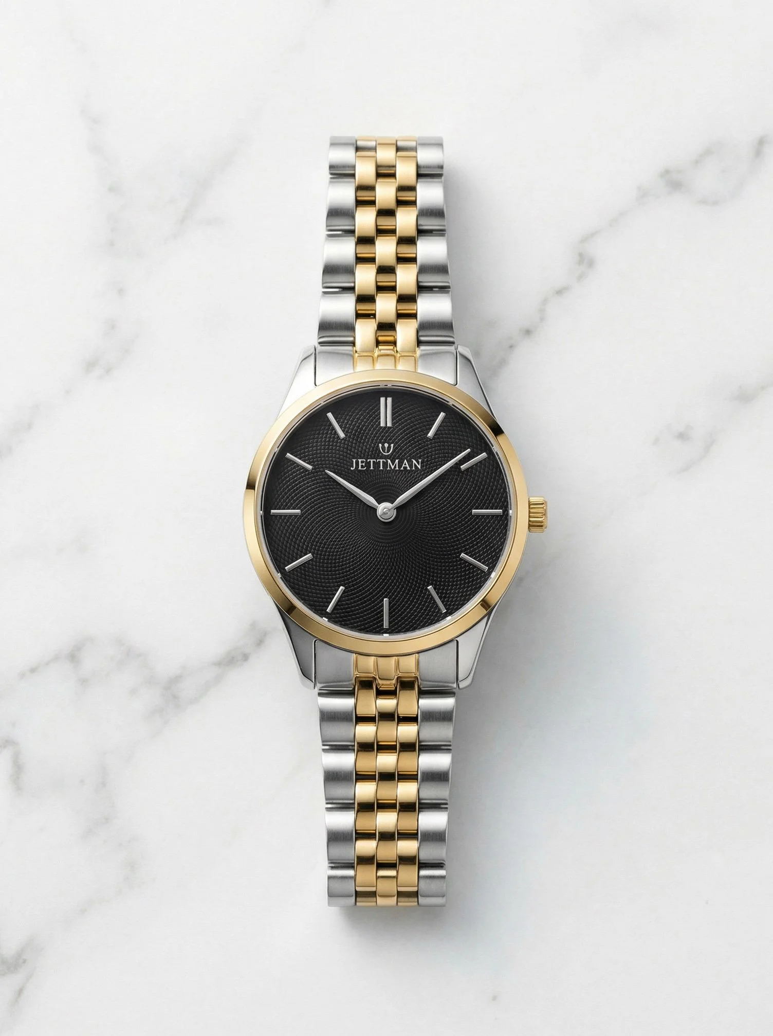 AI Concept: JETTMAN Edition women's watch. Demonstrating photorealistic lifestyle and product visuals for premium watch brands.