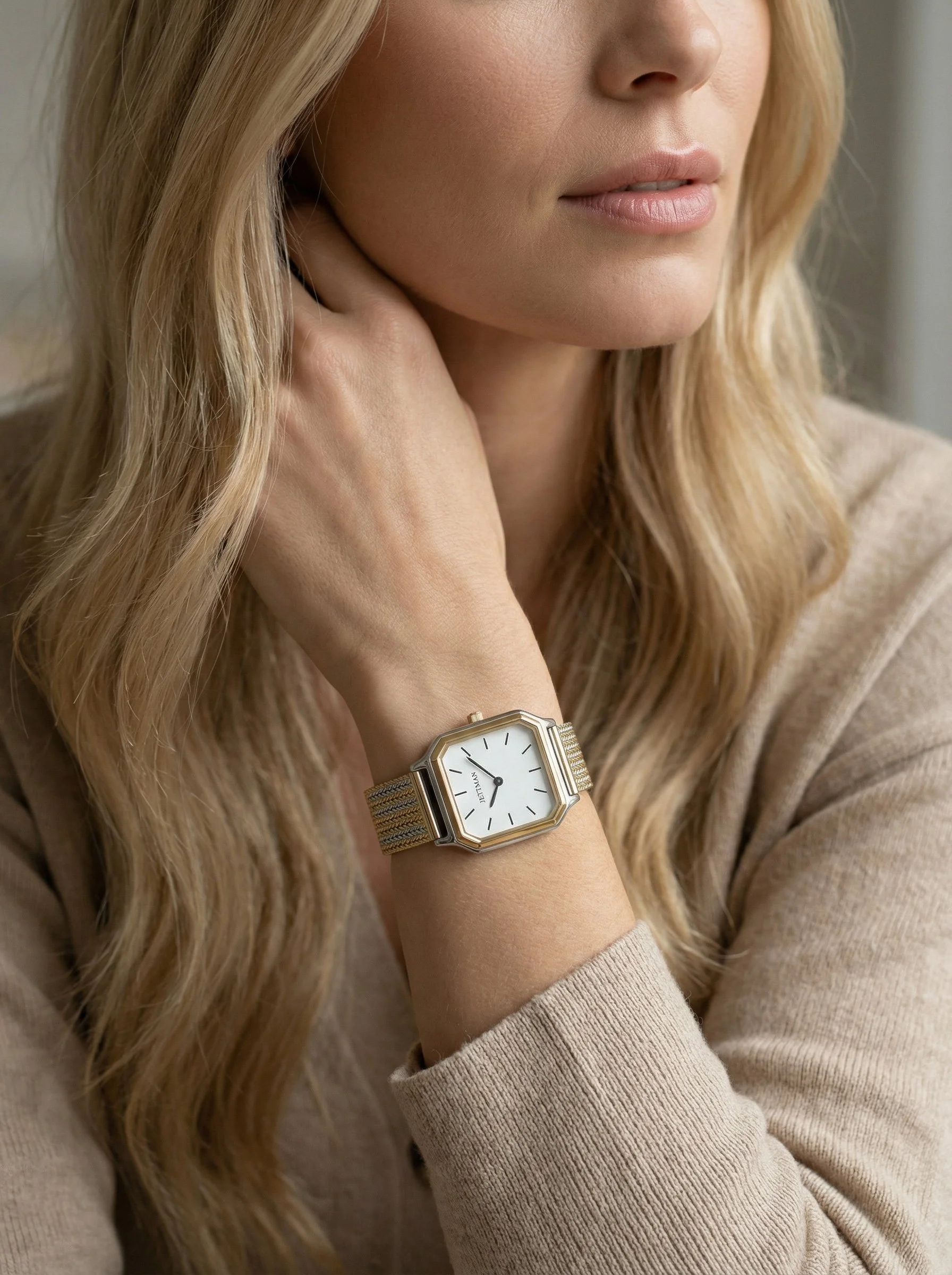 AI Concept: JETTMAN Edition women's watch. Demonstrating photorealistic lifestyle and product visuals for premium watch brands.