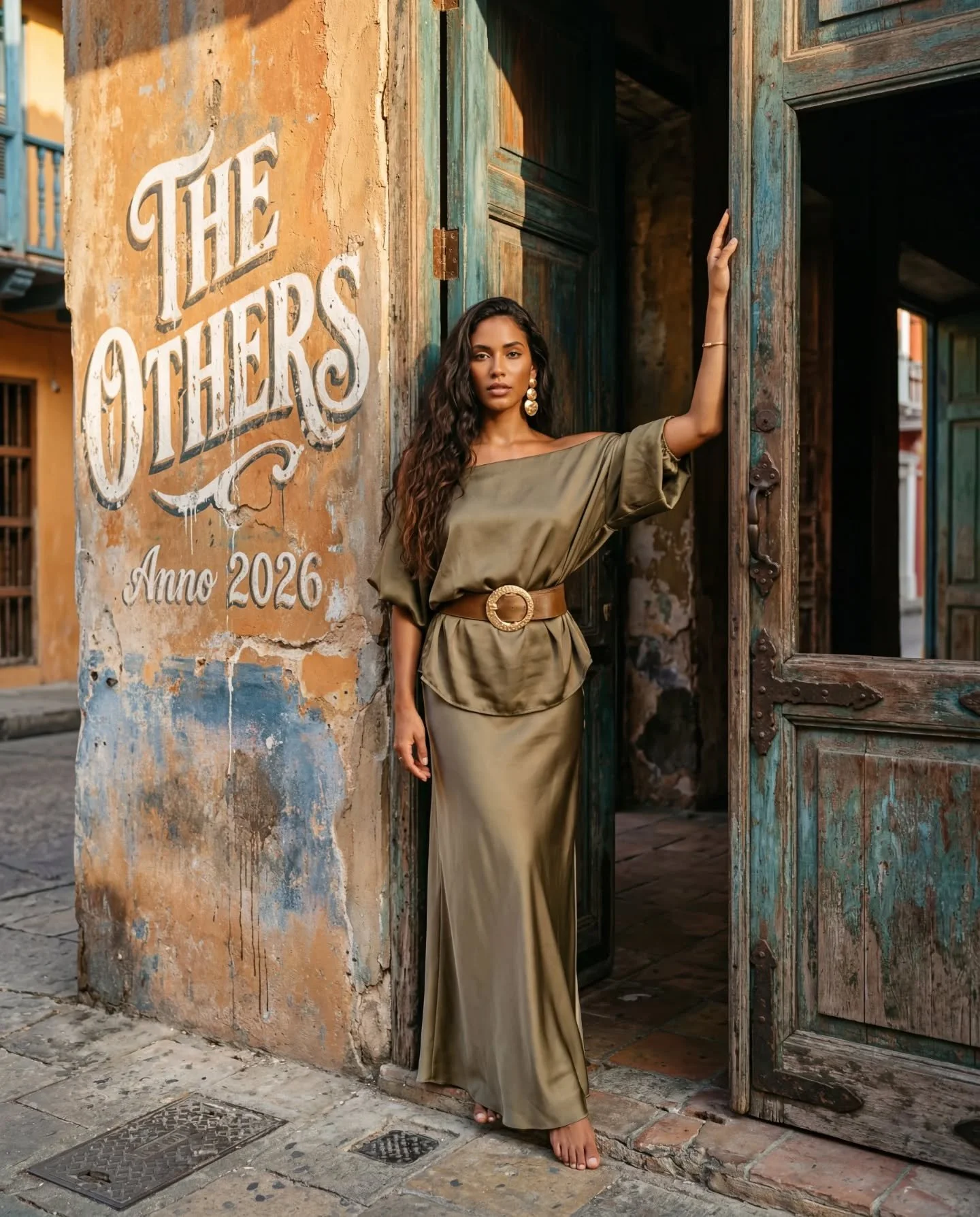 Cartagena de Indias street fashion editorial.

Tested 5 looks across 3 colonial locations via AI. Traditional cost? $30.000 minimum, flights/models/permits.

Pre-visualized every shadow, drape, pose with AI.

Go shoot for real OR run with AI.

- Made