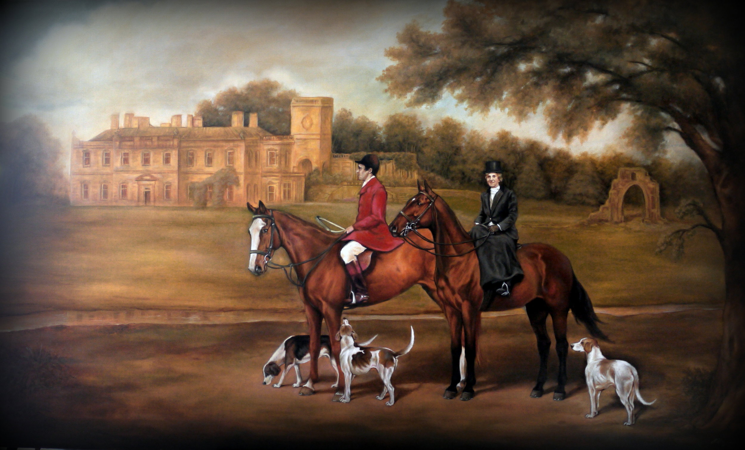 Equestrian portraits in a landscape