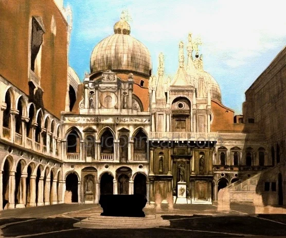 An oil sketch of Venice