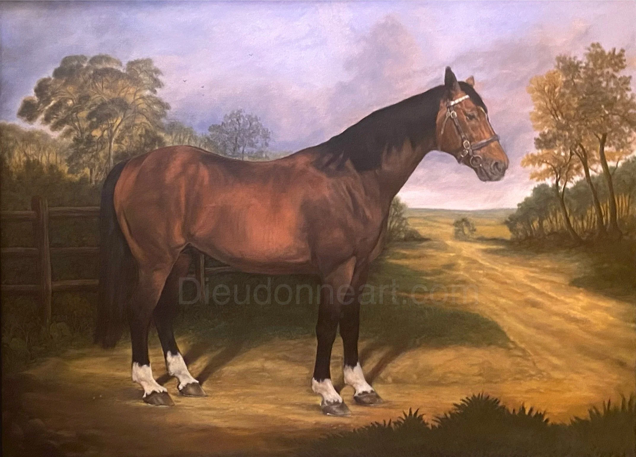 The stallion, Frankel, in a landscape  