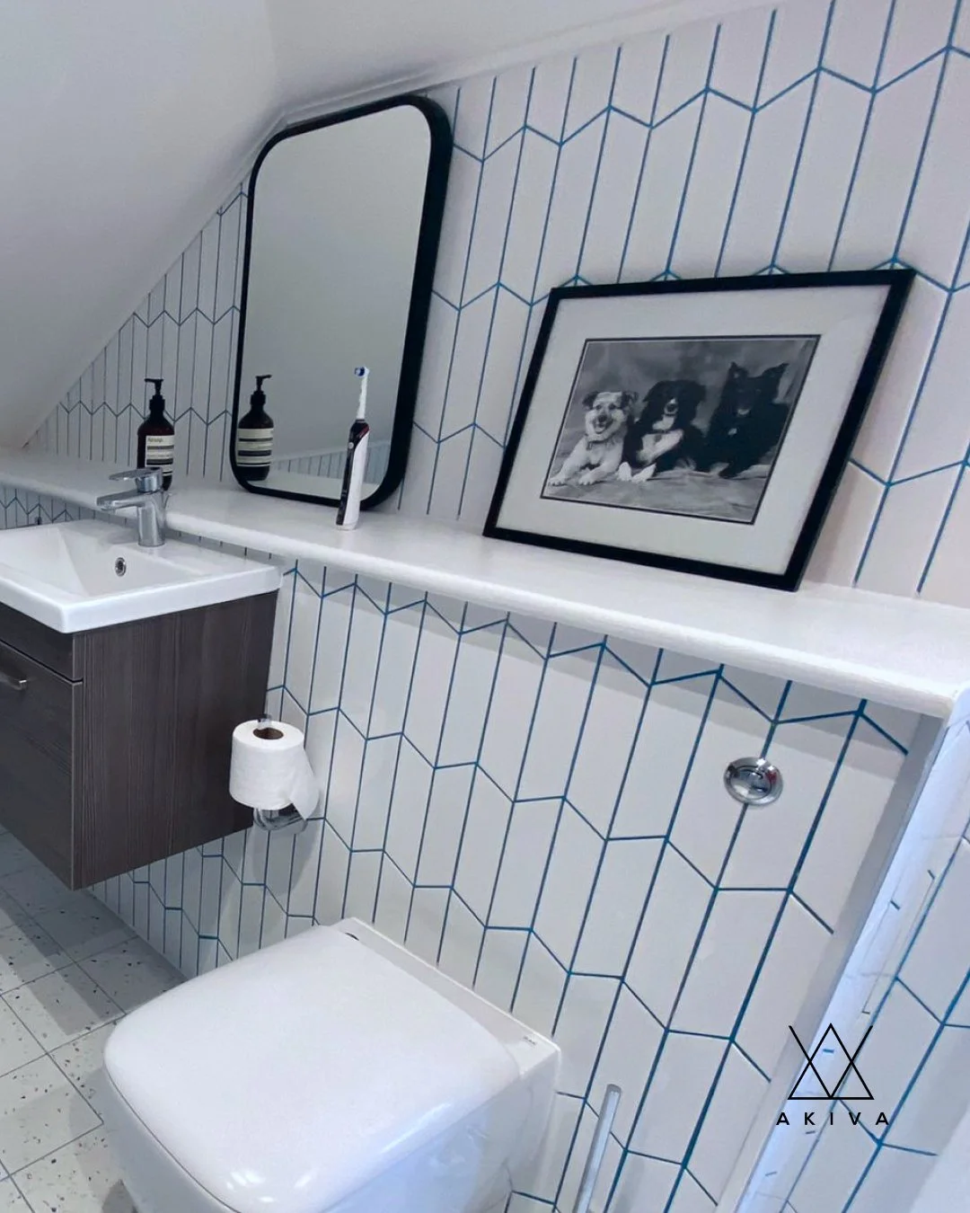 Even the tiniest bathroom deserves big design. ✨

This quirky, odd-shaped space challenged us to think creatively and the result is proof that style and function can thrive anywhere.

One of our favourite details? The bold blue grout framing classic 