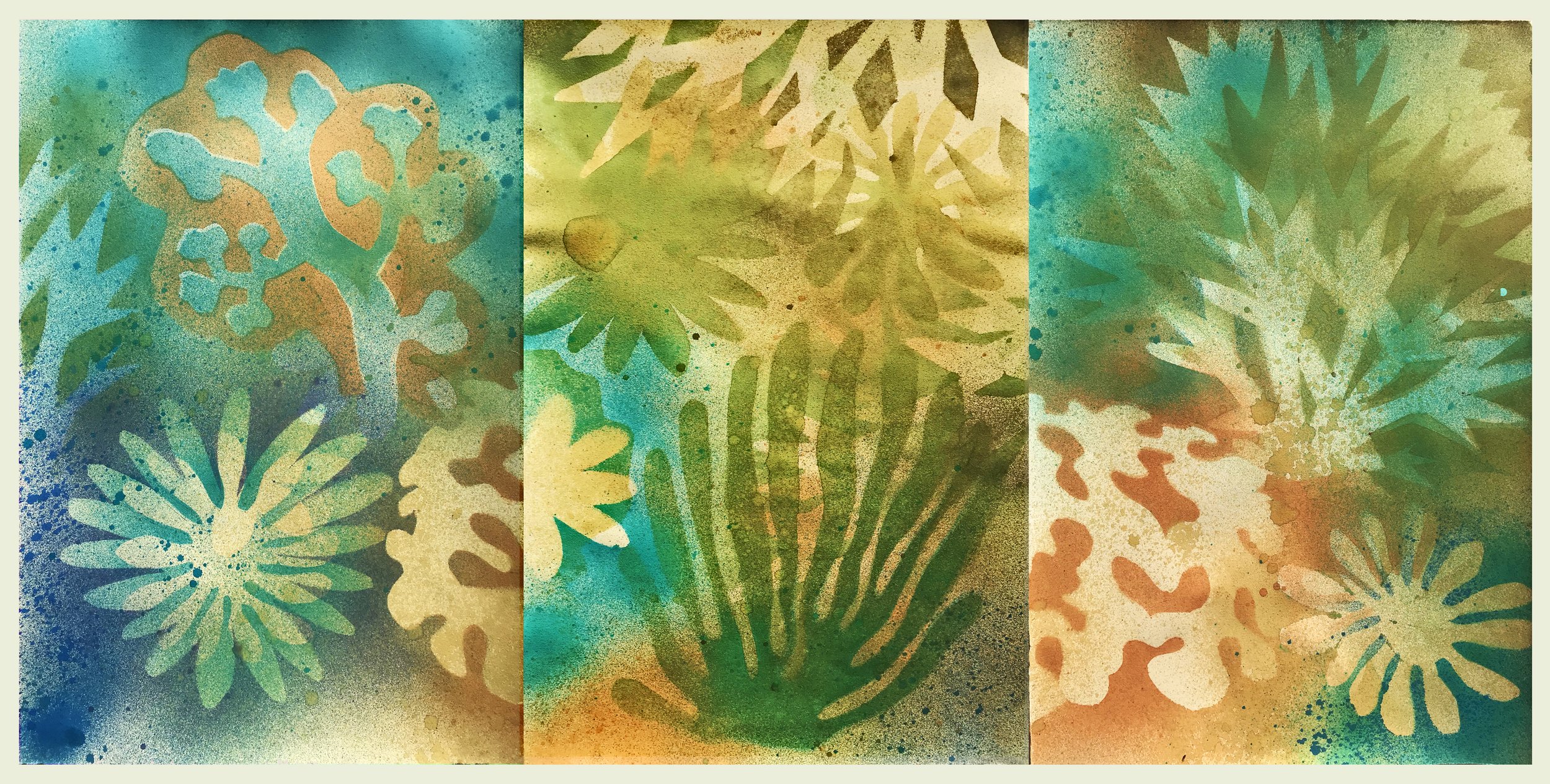 The Coral Reef Sea Garden Triptych