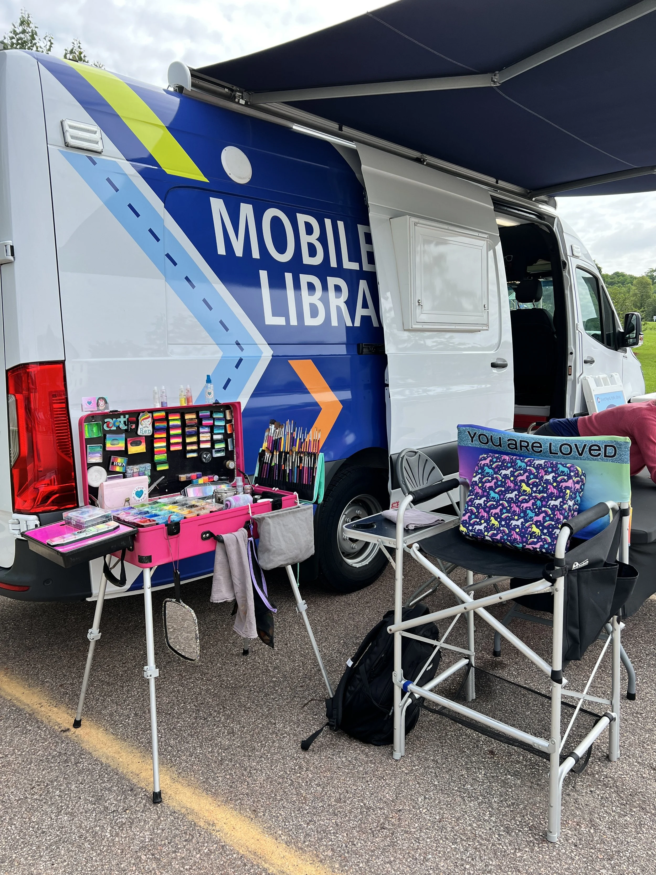 Face Painting set up by the Grand Rapids Public Library Mobile Van