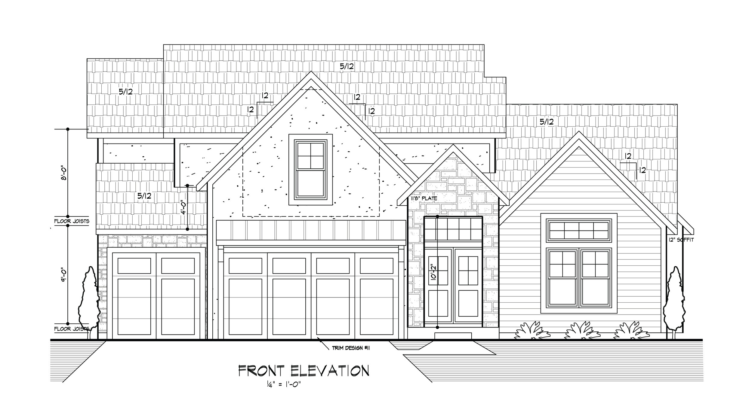 The new front elevation from the builder