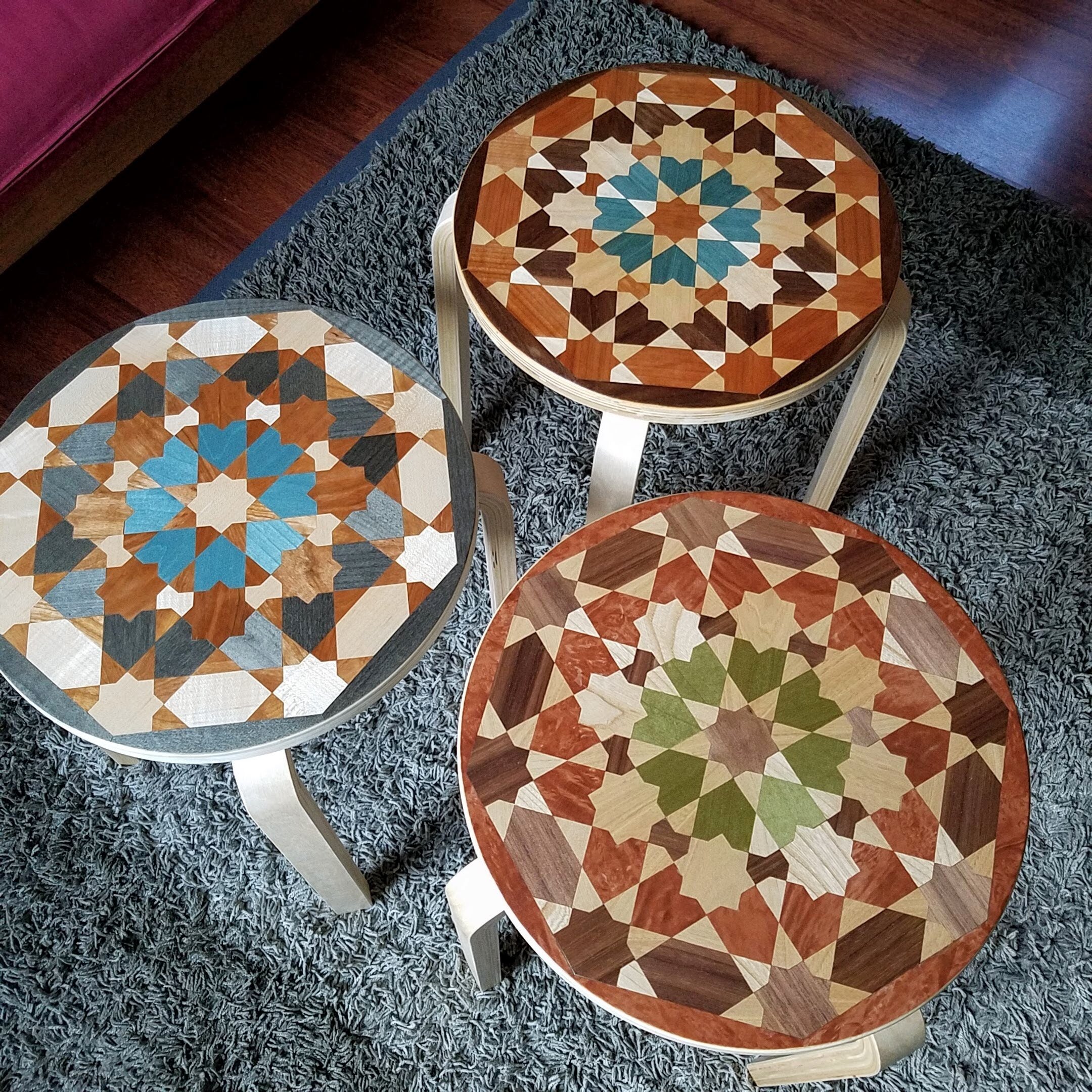 IKEA hacked stool/side table - 34cm diameter