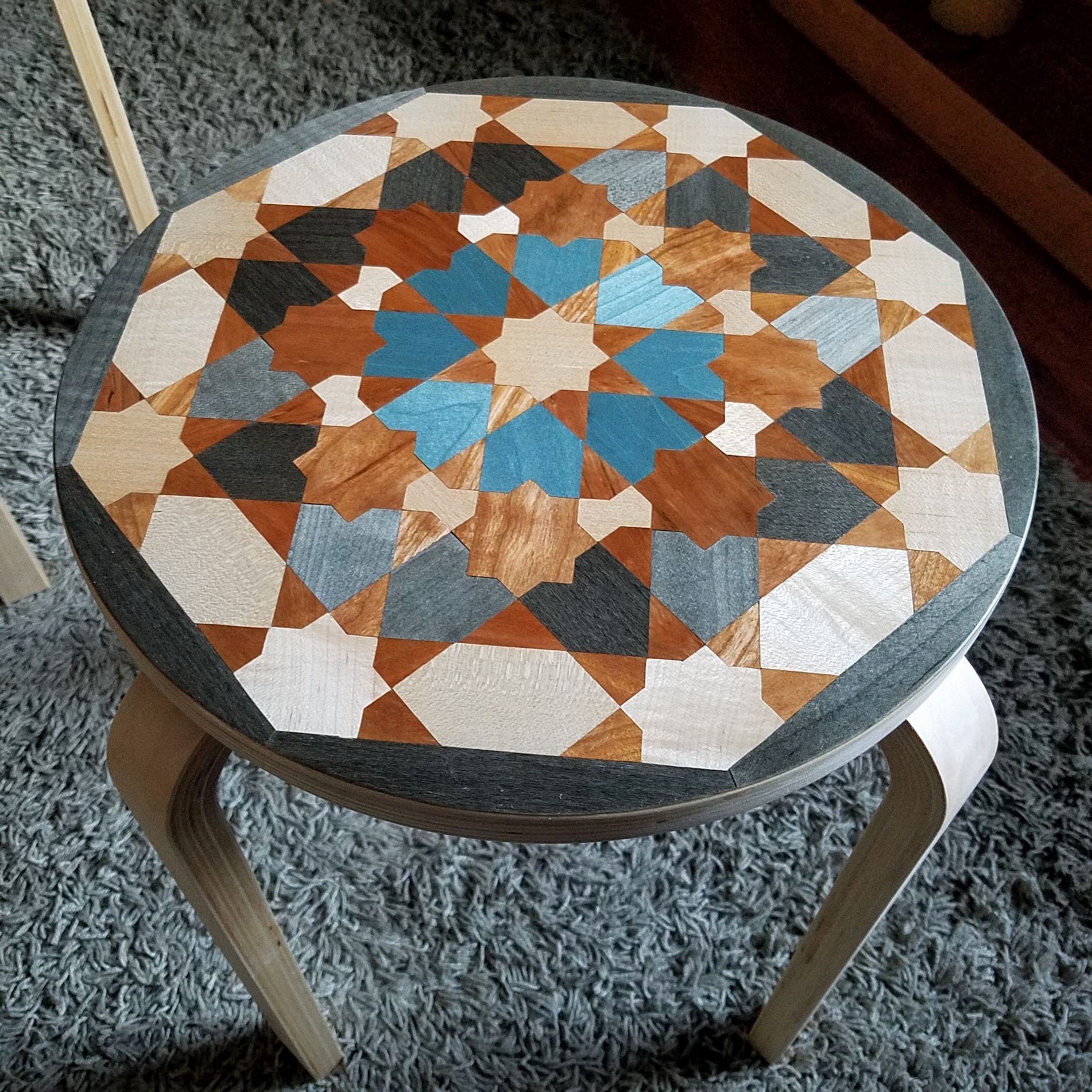 IKEA hacked stool/side table - 34cm diameter