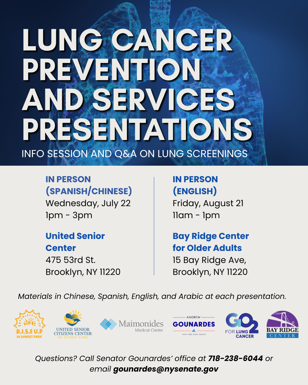 Lung Cancer Prevention and Services Presentations  