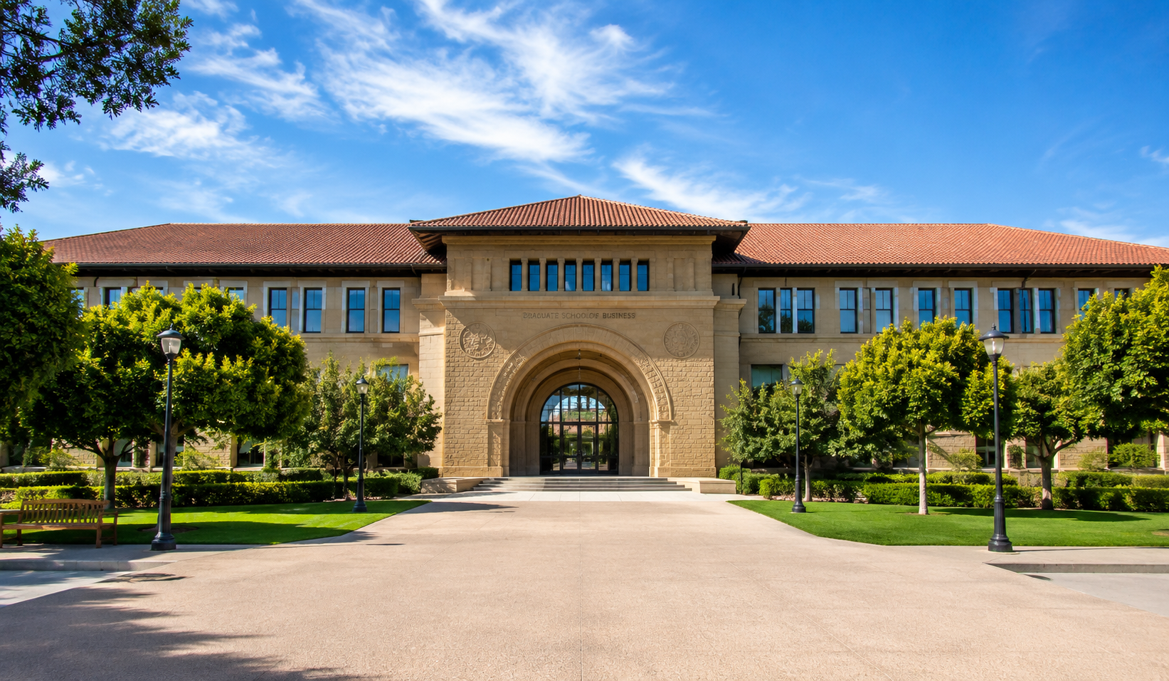 Stanford GSB grand courtyard entrance