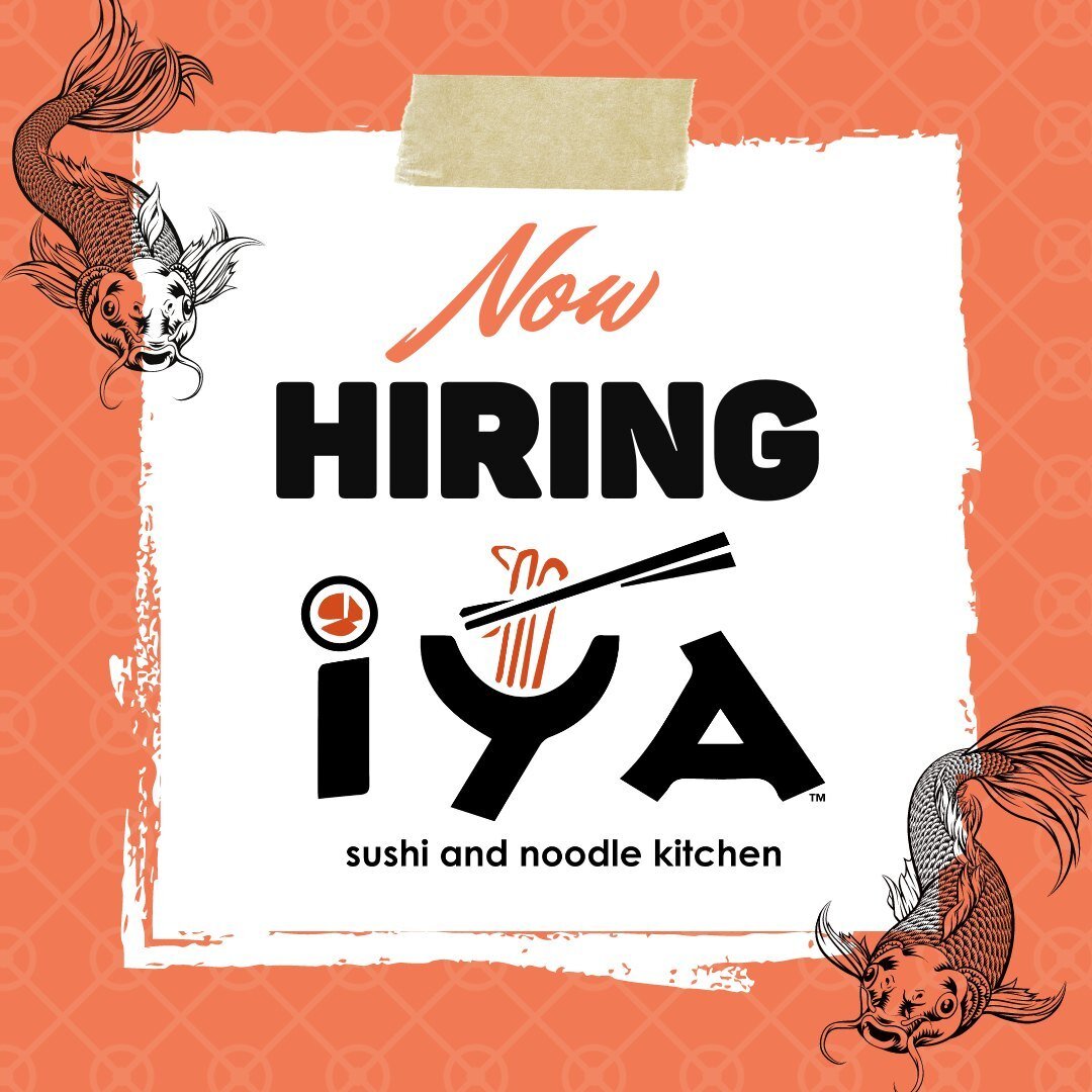 Now Hiring at IYA South Hadley! 🍜 Immediate openings for LINE COOKS with competitive pay based on experience! ✨ Apply online now at iyasushi.com ✨