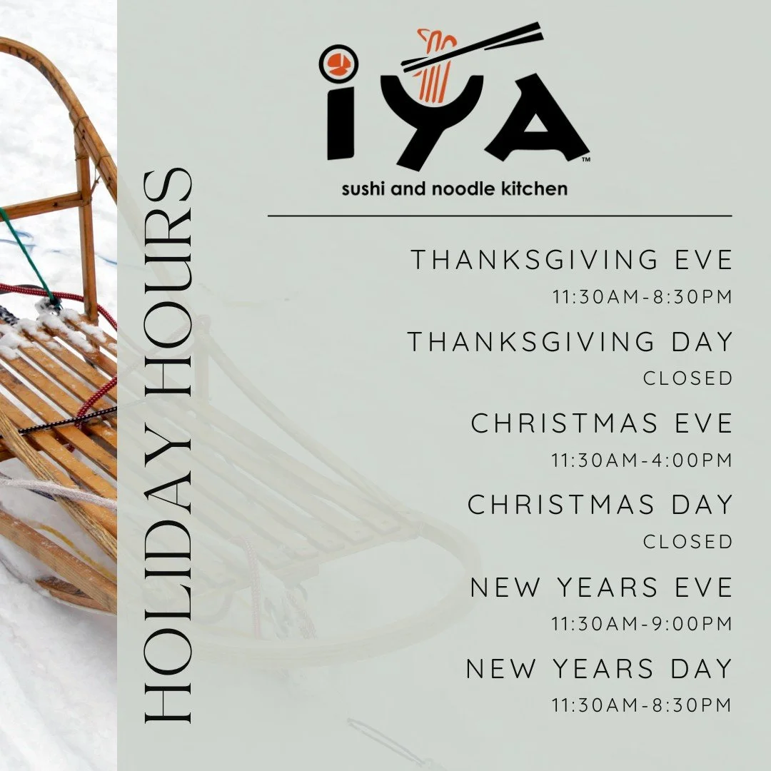 Friendly reminder: here are our holiday hours for the season!☃️