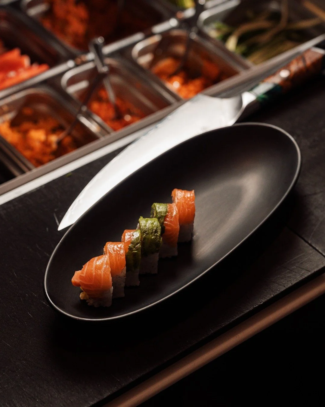 Swipe to see a tiger fly 🤯🐅

Bold, colorful, and full of flavor! Our Flying Tiger Roll has it all 😋
Shrimp tempura, smoked salmon, crabmeat &amp; cucumber, topped with salmon, avocado, sweet potato crunch, garlic chili mayo, sushi sauce, masago &a