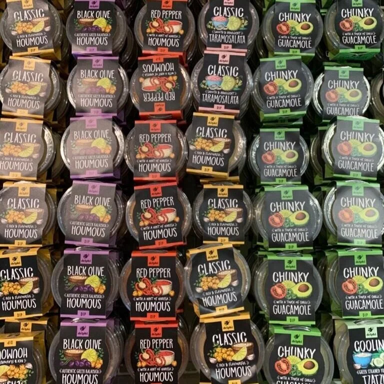 Delphi Food Dips - 20% off when you buy 3 or more.Fantastic dips! A family-run business that still uses their father’s recipes today.  Mix & match.