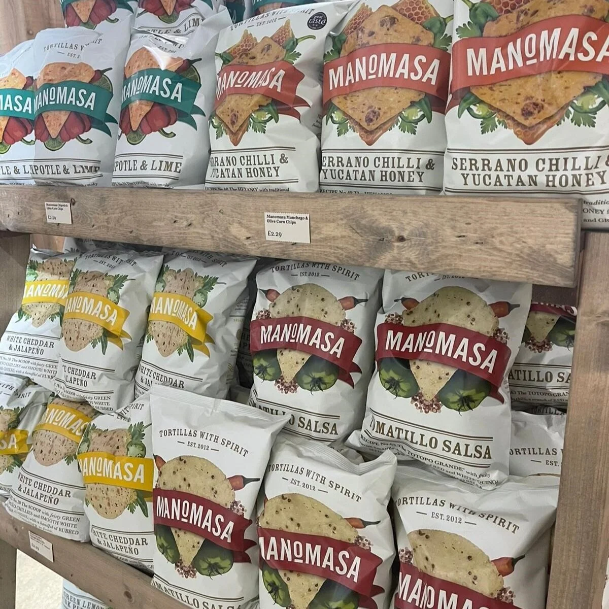 Manomasa Tortillas - 2 for £4Seriously scoopable, tortillas with spirit! or £2.29 each
