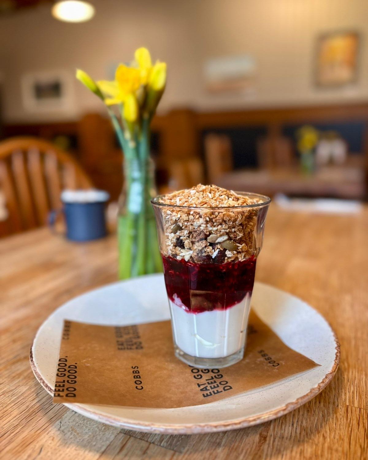 Menu item Monday⭐🍽️

Yoghurt and Granola - Thick Greek yoghurt topped with our homemade berry compote, crunchy fruit &amp; nut granola, &amp; Cobbs&rsquo; Honey🍯🍓

🍽️Book your table here: cobbsfarmshops.co.uk/book-a-table

#CobbsFarmShops #BestOf