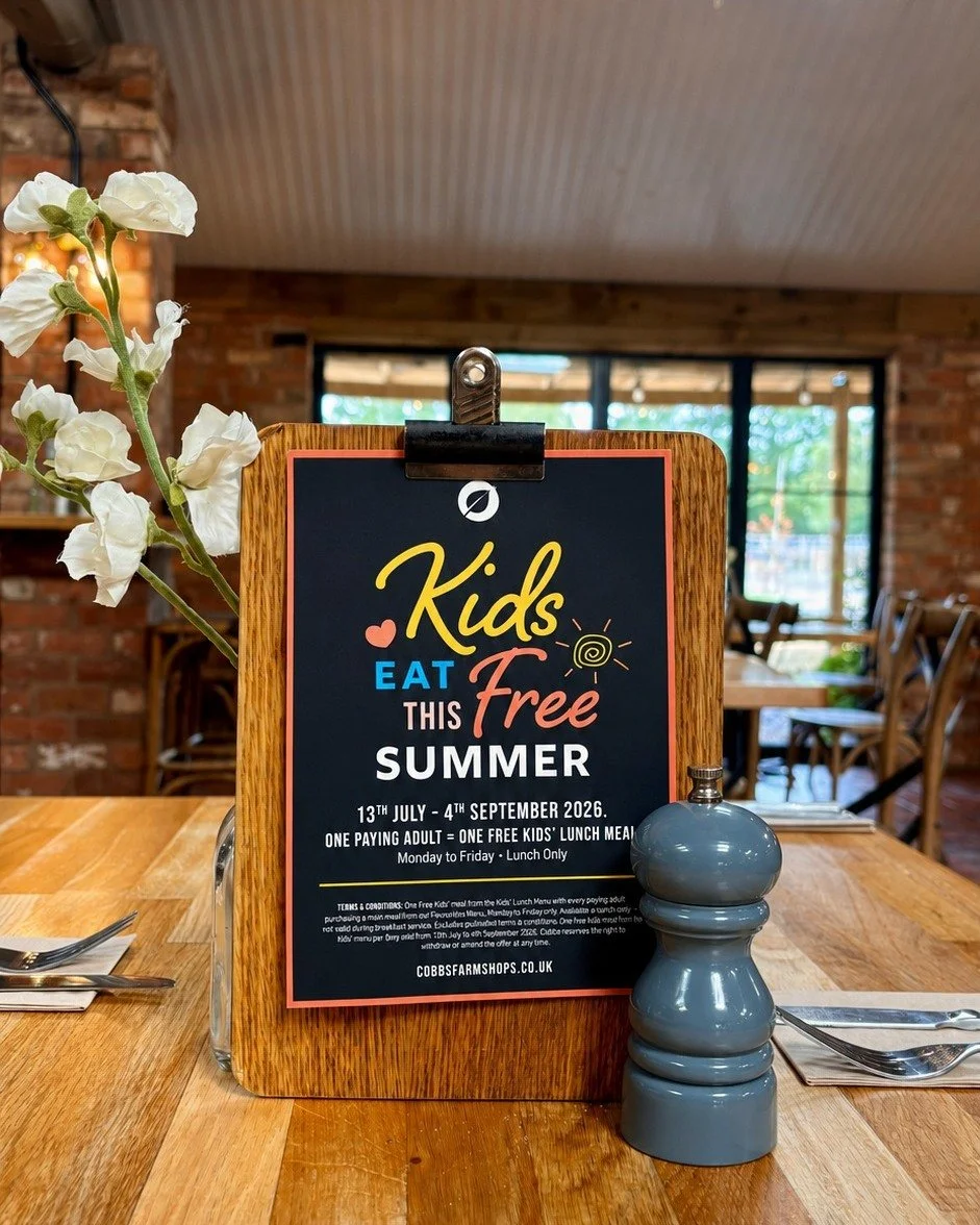 🌞Kids Eat Free This Summer!🍽️👧👦

It's the last week of our 'Kids Eat Free' offer! Children can enjoy a FREE meal from our Kids' Lunch Menu when accompanied by one paying adult ordering from our Favourites Menu.

Whether you're meeting friends, ta