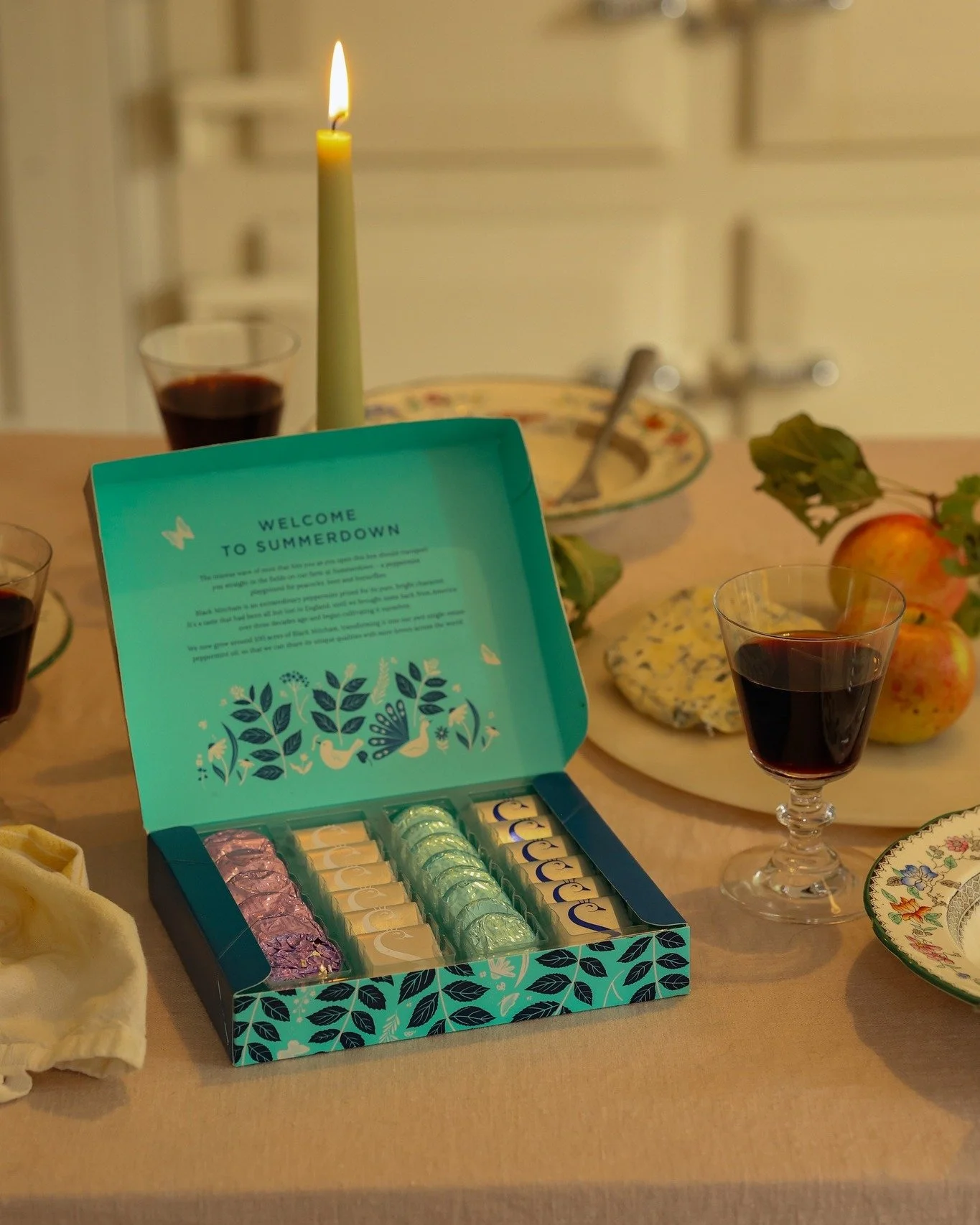 The plates are cleared. The candles are still going. Nobody&rsquo;s in a hurry to leave. The best part starts after dinner!🕯️🍫

Our friends at @summerdownuk grow and distil their own Black Mitcham peppermint on their family farm in Hampshire, bring