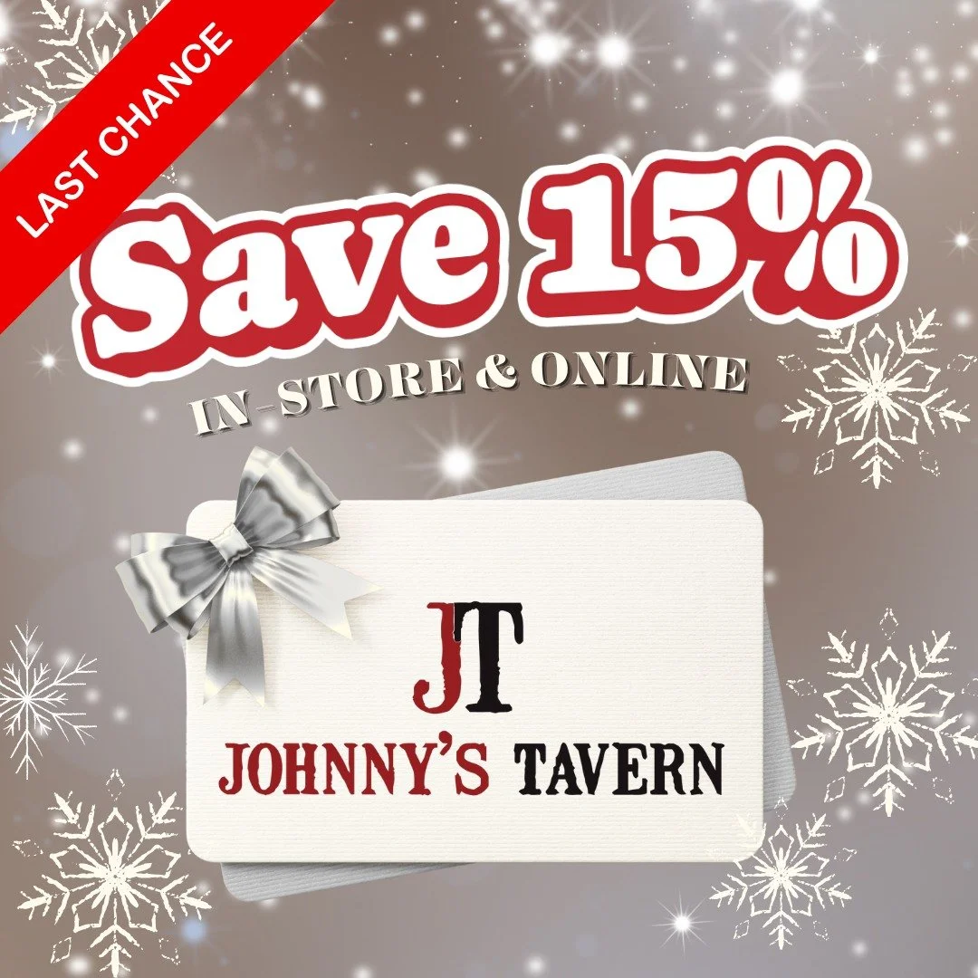 ⚠️LAST DAY! ⚠️
Today is your final chance to get 15% off Johnny&rsquo;s Tavern gift cards!
Perfect for holiday gifting or stocking up for yourself!!
The sale ends tonight&hellip;don&rsquo;t miss out!
#savebig #giftcardsale #holidaygifting