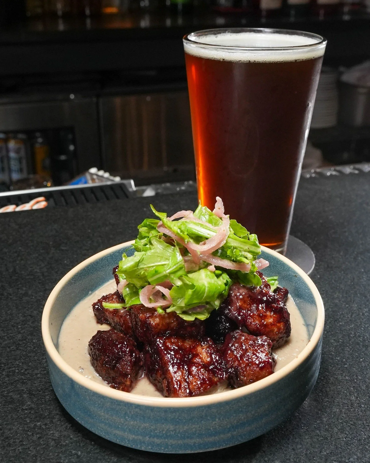 Sweet, savory, and melt-in-your-mouth. Our Crispy Pork Belly with miso honey glaze is everything winter comfort should be! ❄️