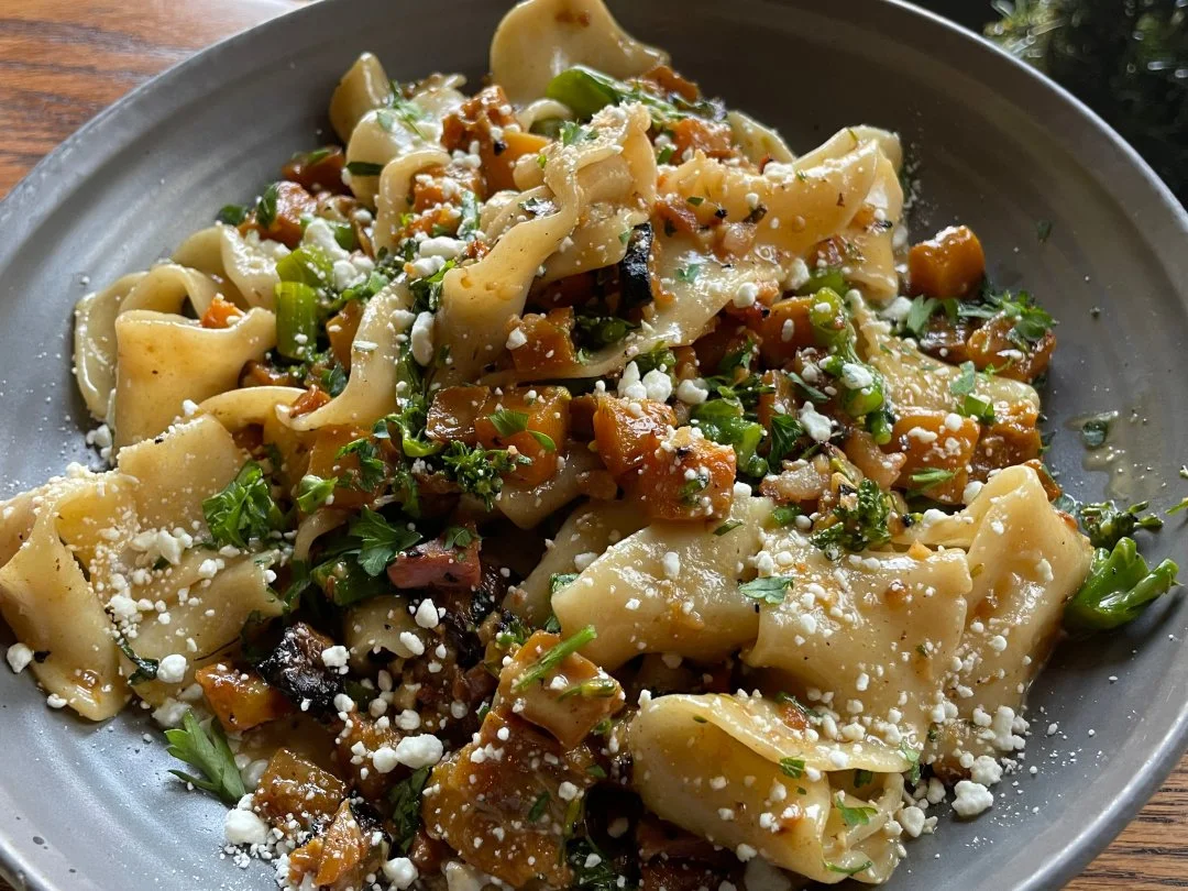 Cold outside, cozy inside ❄️🔥 Dive into Butternut Squash Pappardelle! Creamy, savory, and perfect for a chilly January night!