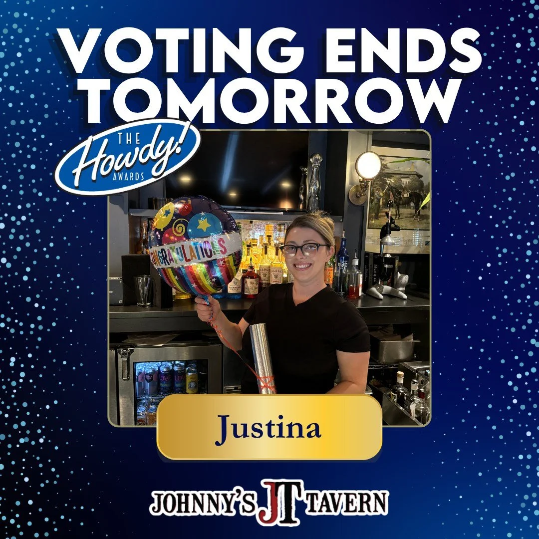 FINAL COUNTDOWN ⏳
Justina has been bringing the energy, hospitality, and heart to Johnny&rsquo;s Tavern! Let&rsquo;s bring the votes!💛
Voting ends April 23rd! Don&rsquo;t wait! Link in Bio!
#howdyawards